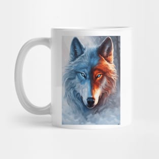 Fire and Ice Wolf Animal Mug